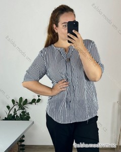 Tunika košilová krátký rukáv dámská nadrozměr (50/52 ONE SIZE) ITALSKá MODA IMSM24LEXI/DUR