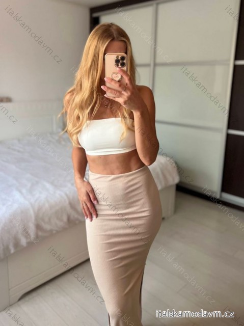 Croptop bez rukávu dámský (S/M ONE SIZE) ITALSKÁ MÓDA IMPMD248117/DUR