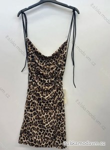 Šaty krátké na ramínka leopard dámské (S/M ONE SIZE) ITALSKÁ MÓDA IMPSH24123314