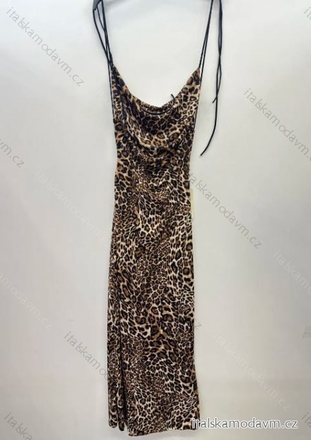 Šaty dlouhé na ramínka leopard dámské (S/M ONE SIZE) ITALSKÁ MÓDA IMPSH24123328