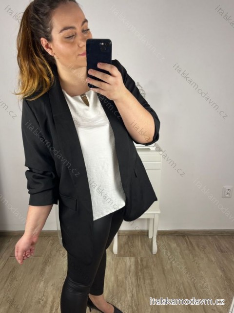 Sako elegantná dámska (54-60) TALIANSKA MÓDA IMM23M85705-1/DU černá 50