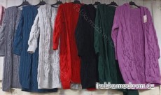 Cardigan dlouhý pletený dlouhý rukáv dámský nadrozměr (50/52 ONE SIZE) ITALSKÁ MÓDA IMSM24605