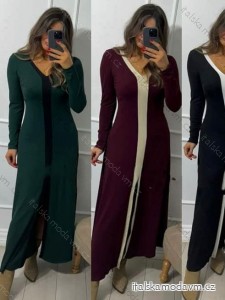 Šaty dlouhé elegantní dlouhý rukáv dámské (S/M/L ONE SIZE) ITALSKÁ MÓDA IMM24M55881