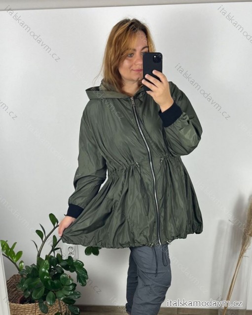 Bunda oversize s kapucí dámská nadrozměr (54/56 ONE SIZE) ITALSKÁ MÓDA IM424LIFE