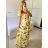 Šaty dlouhé letní carmen dámské SANTORINI  (S/M ONE SIZE) ITALSKÁ MÓDA IMPBB2323598-3/DUR
