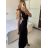 Šaty dlouhé letní elegantní na ramínka dámské (S/M ONE SIZE) ITALSKÁ MÓDA IMPBB24H6536