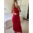 Šaty dlouhé letní elegantní na ramínka dámské (S/M ONE SIZE) ITALSKÁ MÓDA IMPBB24H6536