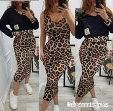 Šaty volnočasové leopard bez rukávu s mikinou dámské (S/M ONE SIZE) ITALSKÁ MÓDA IMM24M53705