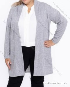 Cardigan teplý dlouhý rukáv dámský nadrozměr (48/50/52 ONE SIZE) ITALSKÁ MÓDA IMD24388