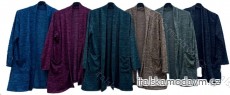 Cardigan teplý dlouhý rukáv dámský nadrozměr (48/50/52 ONE SIZE) ITALSKÁ MÓDA IMD24389