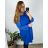 Šaty elegantní dlouhý rukáv dámské nadrozměr (3XL/4XL ONE SIZE) ITALSKá MóDA IM424BELLA/DU 3XL/4XL tmavě modrá