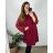 Šaty elegantní dlouhý rukáv dámské nadrozměr (3XL/4XL ONE SIZE) ITALSKá MóDA IM424BELLA/DU 3XL/4XL tmavě modrá