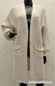 Cardigan pletený dlouhý rukáv dámský (S/M/L ONE SIZE) ITALSKÁ MÓDA IMM24M8600