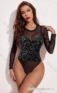 Body elegantné flitrové dlhý rukáv dámske (S/M/L ONE SIZE) IMM24M0199