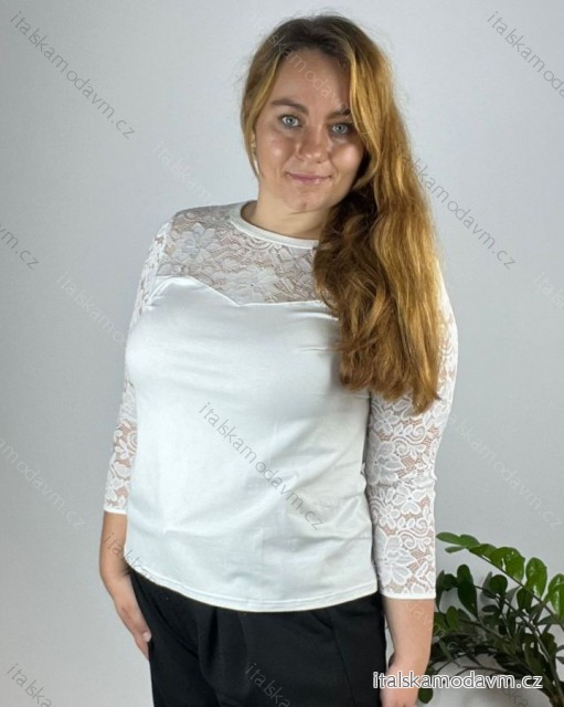 Tunika elegantní dlouhý rukáv dámská nadrozměr (44-54 ONE SIZE) POLSKÁ MÓDA PMFF24SALMA/DR