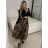 Sukně dlouhá s páskem dámská (S/M ONE SIZE) ITALSKÁ MÓDA IMWMY241109-1/DU -   hnědá -   S/M
