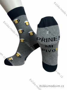 Ponožky veselé pivo slabé pánské CRAZY SOCKS přines mi pivo pro pivaře (40-43,44-47) POLSKÁ MODA DPP22026A/DUR