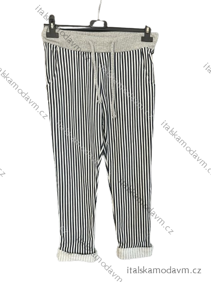 Tepláky dlhé dámske proužek (S/M/L ONE SIZE) Talianska MODA IMB24STRIPE/DR S / M modrá