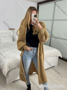 Cardigan pletený dlhý rukáv dámsky (S/M/L ONE SIZE) TALIANSKA MÓDA IMWBL24050/DU