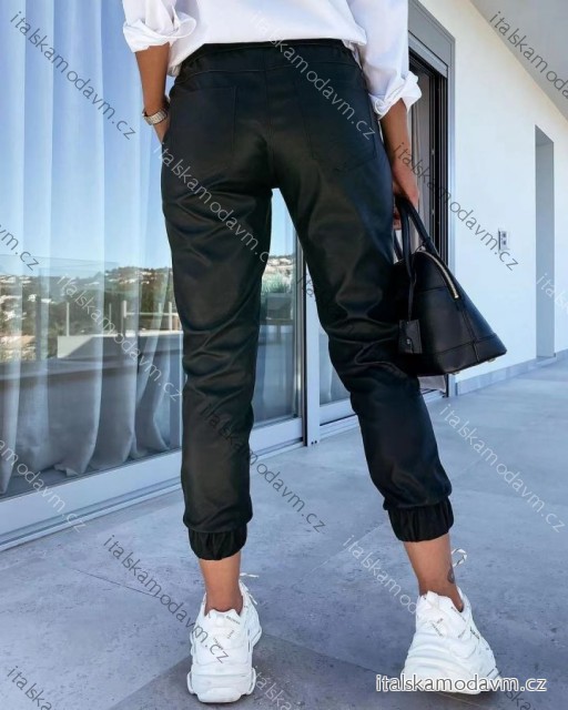 Kalhoty dlouhé koženkové dámské (S-XL) ITALSKÁ MÓDA IMWE2168871/DU XL Černá