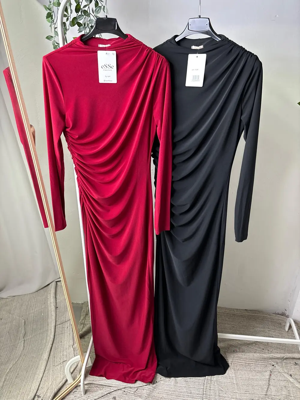 Šaty dlouhé elegantní společenské dlouhý rukáv dámské (S/M/L ONE SIZE) ITALSKÁ MÓDA IMPLP2475290010