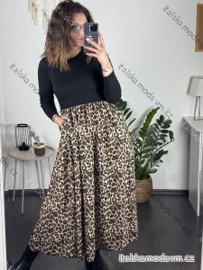 Šaty dlouhé elegantní dlouhý rukáv dámské (S/M/L ONE SIZE) ITALSKÁ MÓDA IMM24M55931-1/DUR