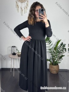 Šaty dlouhé elegantní dlouhý rukáv dámské (S/M/L ONE SIZE) ITALSKÁ MÓDA IMM24M55931-2/DUR