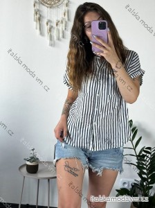 Košeľa krátky rukáv dámska (S/M/L ONE SIZE) TALIANSKA MODA IMSM24ZOE