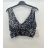 Top crop top třpytivý na ramínka dámské (S/M ONE SIZE) ITALSKÁ MÓDA IMPSH245786