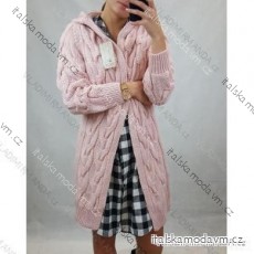 Cardigan pletený teplý dlhý rukáv dámsky (S/M/L ONE SIZE) TALIANSKA MÓDA IMD221886/DR