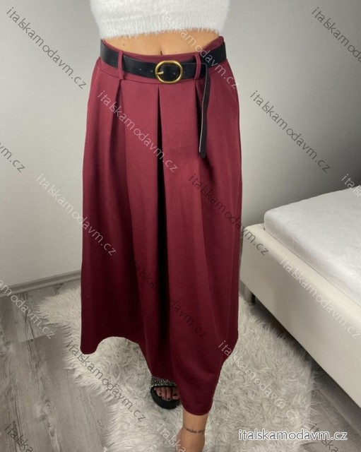 Sukně dlouhá s páskem dámská (S/M/L ONE SIZE) ITALSKÁ MÓDA IMM24M7755-1/DR