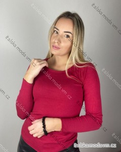 Svetr úpletový dlouhý rukáv dámský (S/M/L ONE SIZE) ITALSKá MóDA EXTRA ME IMM24JM5810-8/DR