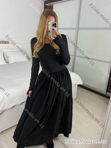 Šaty dlouhé elegantní dlouhý rukáv dámské (S/M ONE SIZE) ITALSKÁ MÓDA IMM24M25599