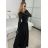 Šaty dlouhé elegantní dlouhý rukáv dámské (S/M ONE SIZE) ITALSKÁ MÓDA IMM24M25599