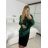 Svetr oversize šikmý dlouhý rukáv dámské (S/M/L ONE SIZE) ITALSKá MóDA IM424509/DUR -   zelená smaragdová -   S/M/L