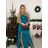 Šaty elegantní společenské dlouhé na ramínka dámské (S/M ONE SIZE) ITALSKÁ MÓDA IM324LOVE/DU -   zelená -   S/M