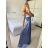 Šaty carmen dlouhé na ramínka elegantní saténové dámské (S/M ONE SIZE) ITALSKÁ MÓDA IMPBB22B22735/DR bílá