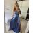 Šaty carmen dlouhé na ramínka elegantní saténové dámské (S/M ONE SIZE) ITALSKÁ MÓDA IMPBB22B22735/DR bílá