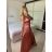 Šaty carmen dlouhé na ramínka elegantní saténové dámské (S/M ONE SIZE) ITALSKÁ MÓDA IMPBB22B22735/DR bílá