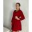 Šaty elegantní třpytivé dlouhý rukáv dámské (S/M/L ONE SIZE) ITALSKÁ MÓDA IMM23M6078/DR S/M/L červená