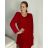 Šaty elegantní třpytivé dlouhý rukáv dámské (S/M/L ONE SIZE) ITALSKÁ MÓDA IMM23M6078/DR S/M/L červená