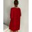 Šaty elegantní třpytivé dlouhý rukáv dámské (S/M/L ONE SIZE) ITALSKÁ MÓDA IMM23M6078/DR S/M/L červená