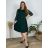 Šaty elegantní dlouhý rukáv dámské nadrozměr (2XL/3XL/4XL ONE SIZE) ITALSKá MóDA IM424VERONA