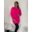 Šaty pletené dlouhý rukáv dámské (S/M/L ONE SIZE) ITALSKÁ MÓDA IMWBL24124/DR S/M růžová neon