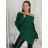Svetr oversize šikmý dlouhý rukáv dámské (S/M/L ONE SIZE) ITALSKá MóDA IM424509/DUR -   zelená smaragdová -   S/M/L