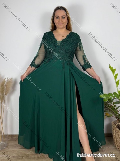 Šaty společenské elegantní krajkové s 3/4 rukávem dámské (2XL-5XL) ITALSKá MODA IMS259028