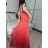 Šaty společenské elegantní letní bez rukávu dámské (S/M ONE SIZE) ITALSKÁ MÓDA IMPSH223590/DUR fuchsiová S/M