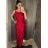 Šaty dlouhé elegantní společenské třpytivé na ramínka dámské (S/M/L ONE SIZE) ITALSKÁ MÓDA IMPSH2593328 červená S/M/L