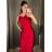 Šaty dlouhé elegantní společenské třpytivé na ramínka dámské (S/M/L ONE SIZE) ITALSKÁ MÓDA IMPSH2593328 červená S/M/L