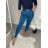 Kalhoty elegantní s páskem dámské  (S/M/L ONE SIZE) ITALSKÁ MÓDA IM425030/DR S/M/L modrá petrolejová